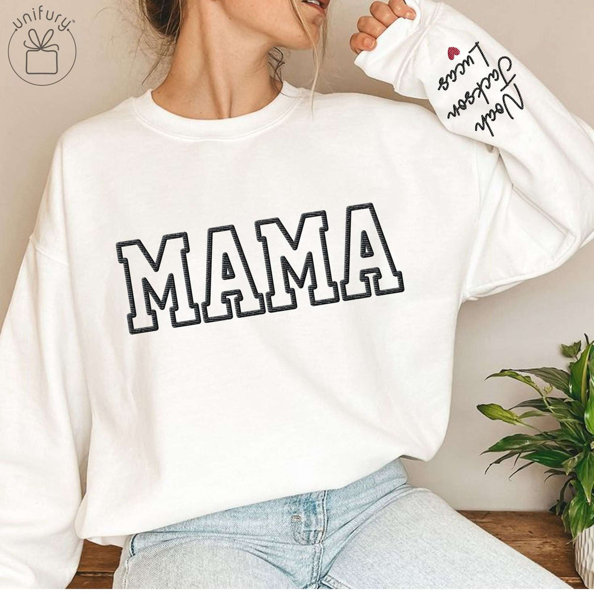 Boy Mom Club Embroidered Sweatshirt For Mom