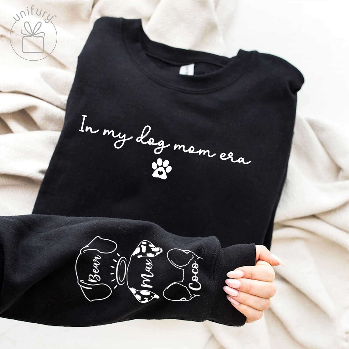 In My Dog Mom Era Sleeve Printed Standard Sweatshirt For Dog Lovers