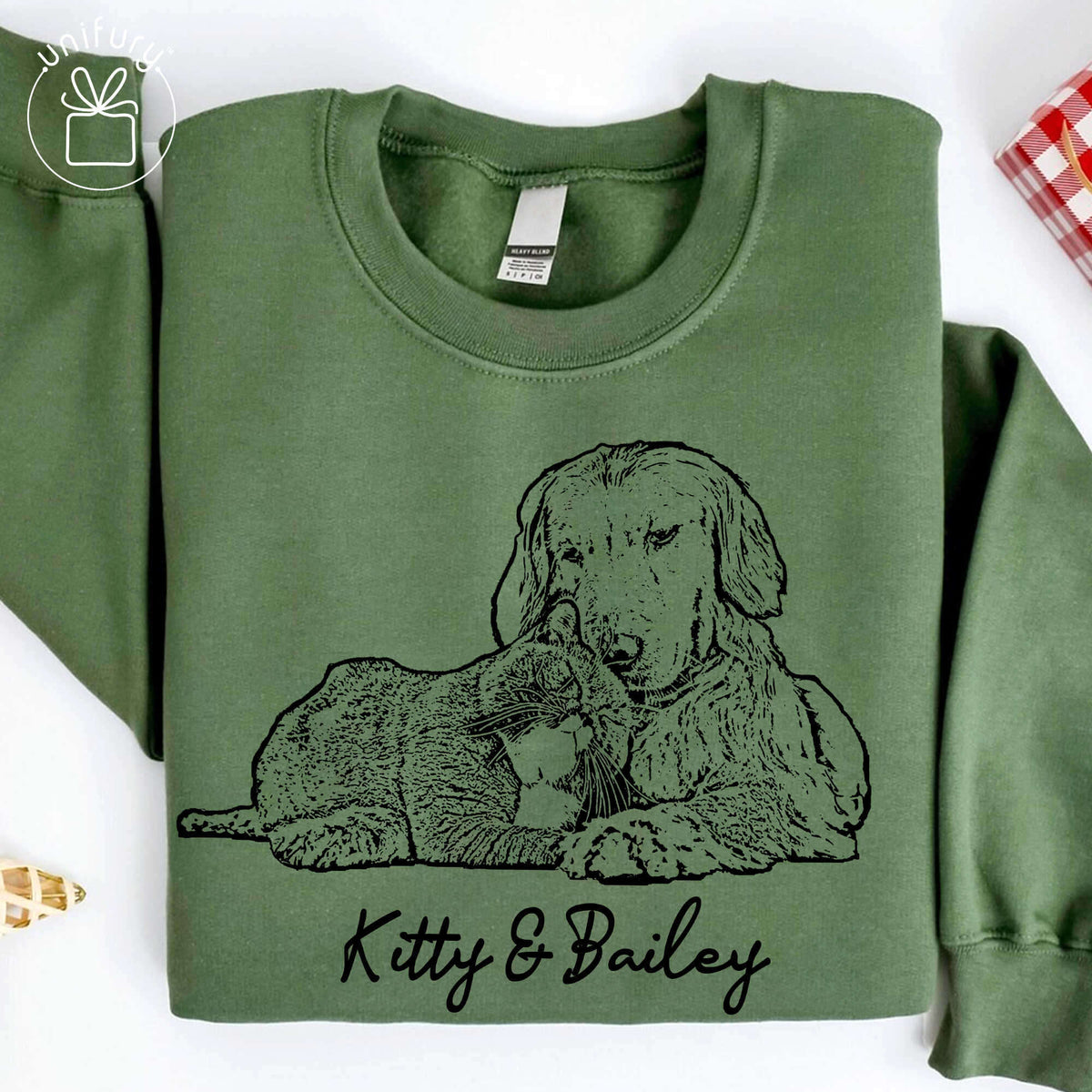 Pet Portrait Sleeve Printed Standard Sweatshirt For Dog Cat Lovers