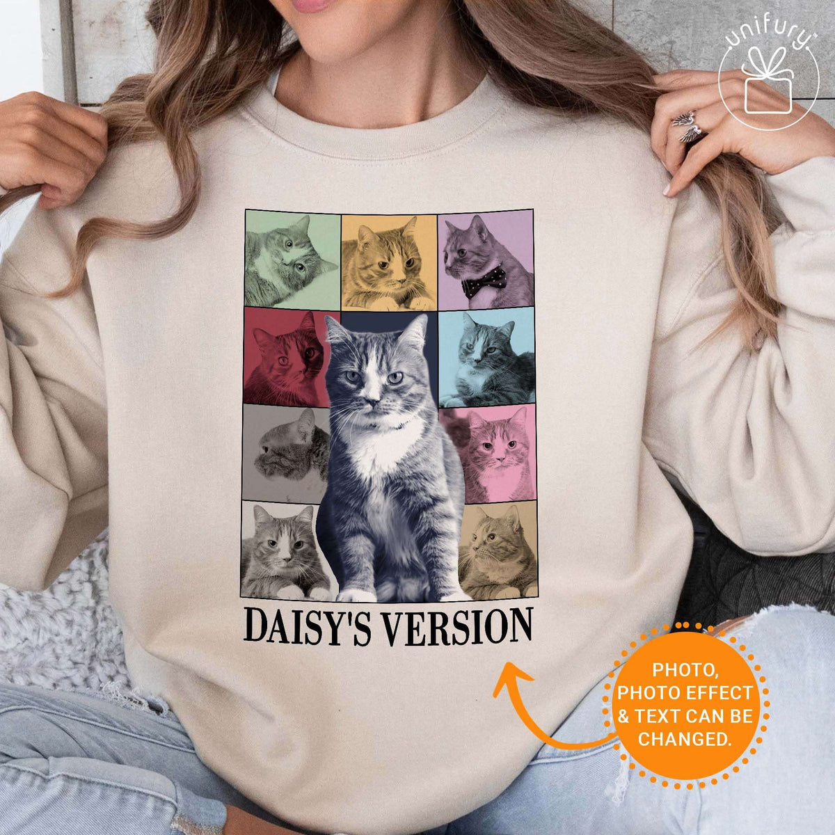 Cat's Version Bootleg Sleeve Printed Standard Sweatshirt