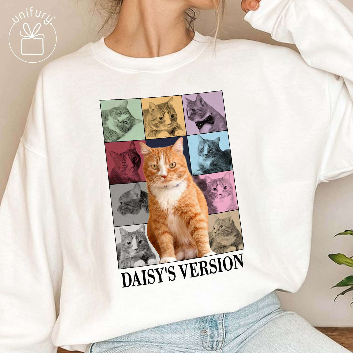 Cat's Version Bootleg Sleeve Printed Standard Sweatshirt