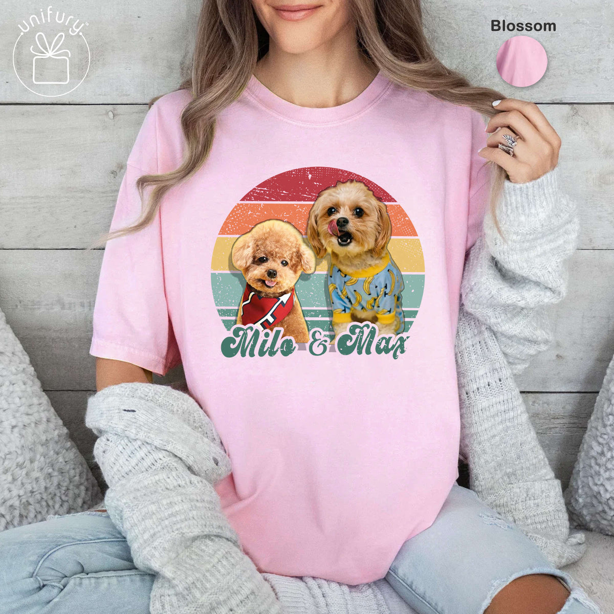 Personalized Pet Photo Retro Comfort Colors T-shirt