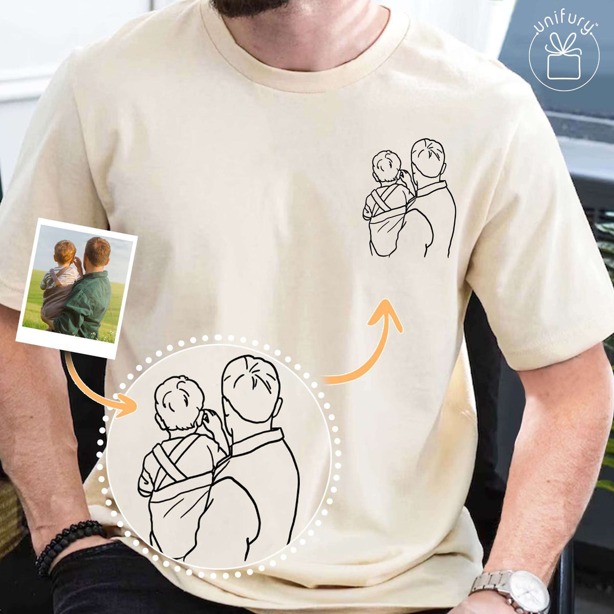 Personalized Dad Hand-drawn Portrait Comfort Colors T-shirt Style 2