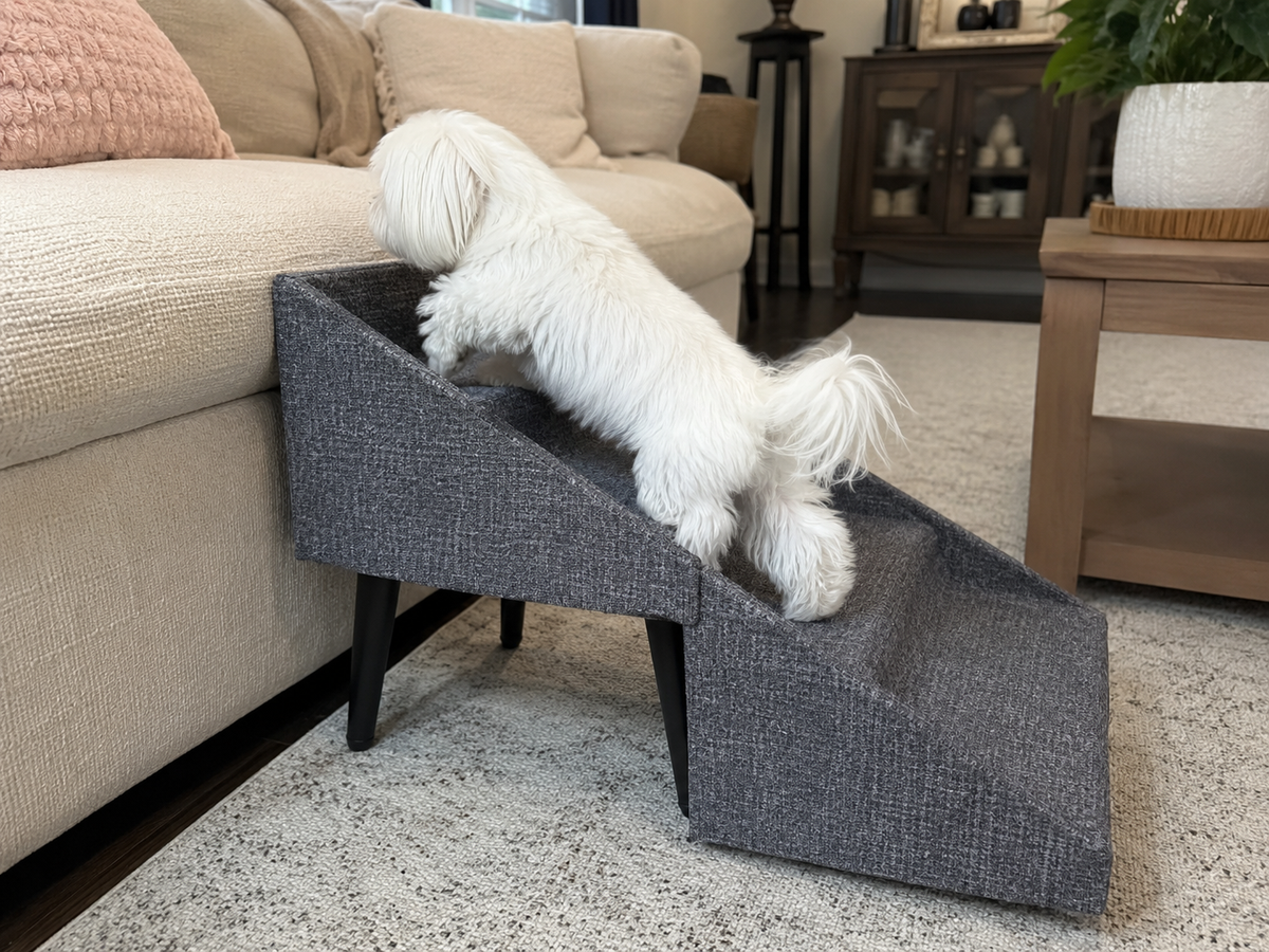 Foldable Dog Ramp for Bed & Couch – Non-Slip Pet Stairs Ramp for Small & Senior Dogs