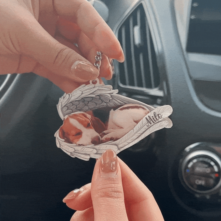 Angel Wings Pet Memorial Keychain