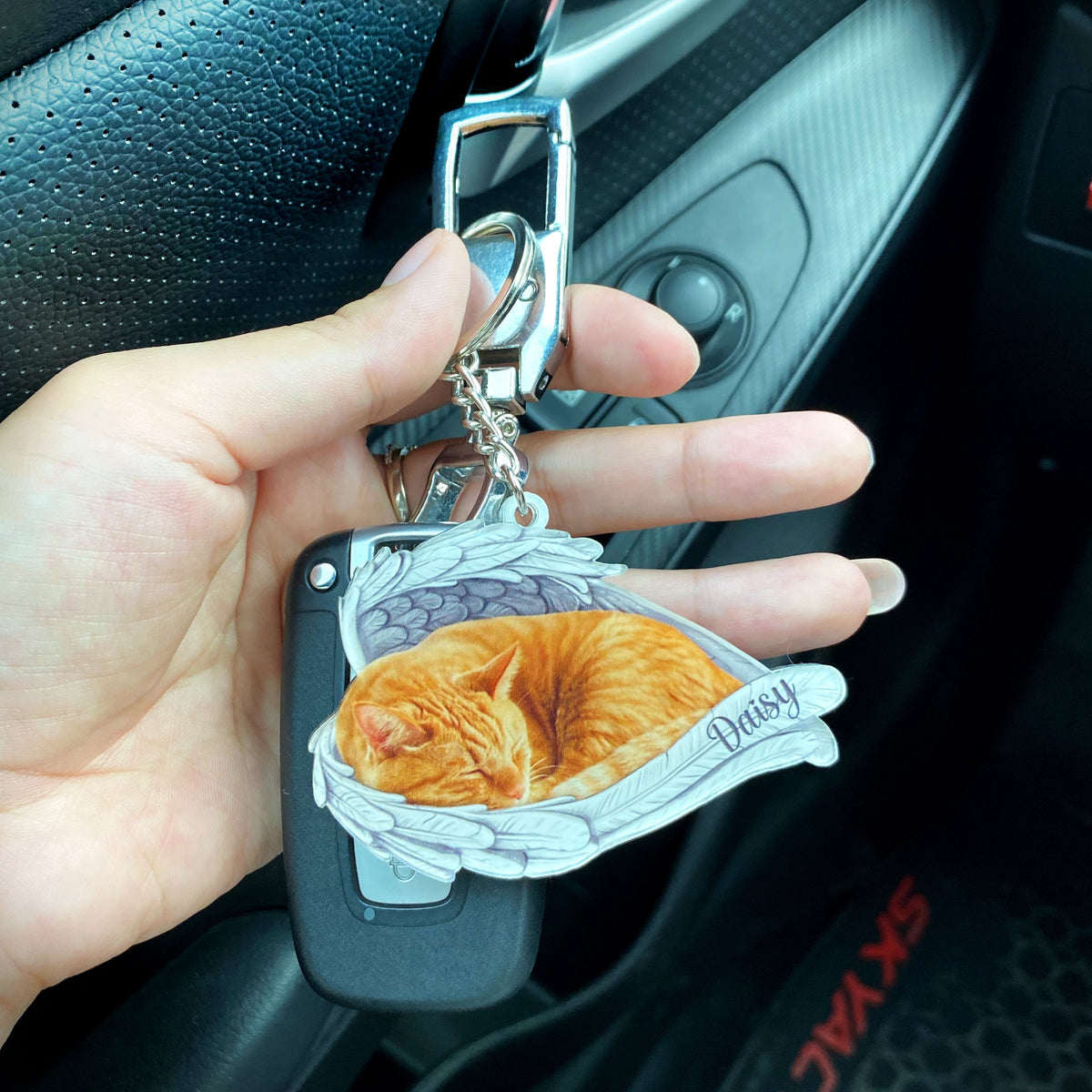 Angel Wings Pet Memorial Keychain