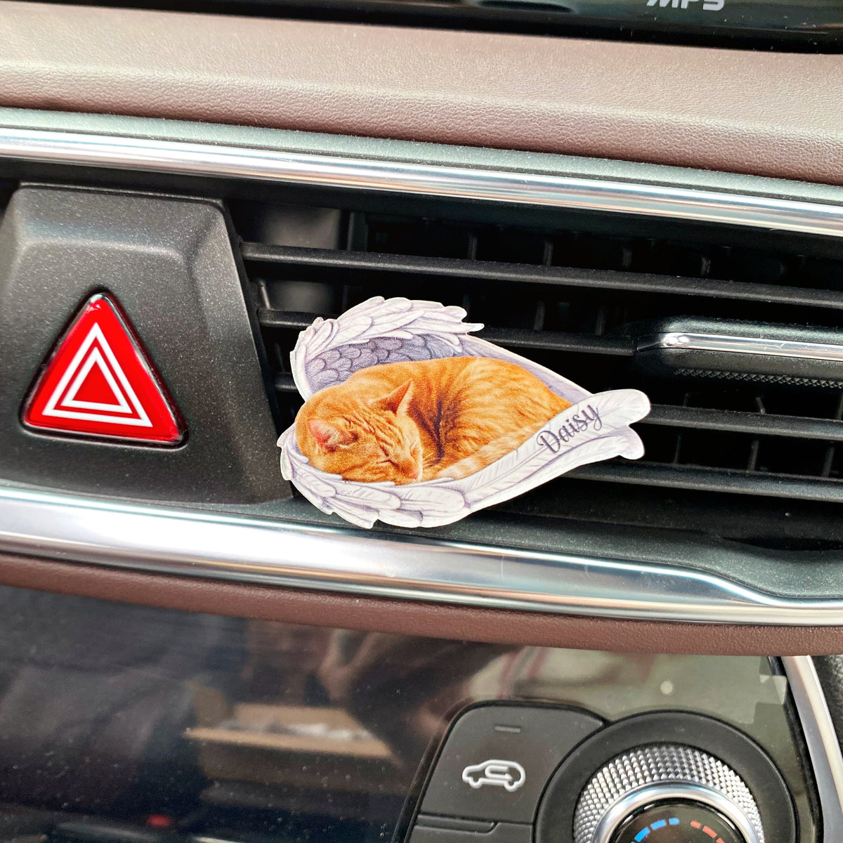 Custom Pet's Photo Angel Wings Pet Memorial Car Vent Clip