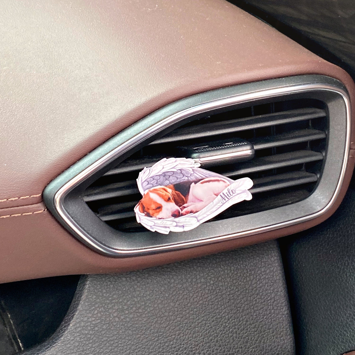 Custom Pet's Photo Angel Wings Pet Memorial Car Vent Clip
