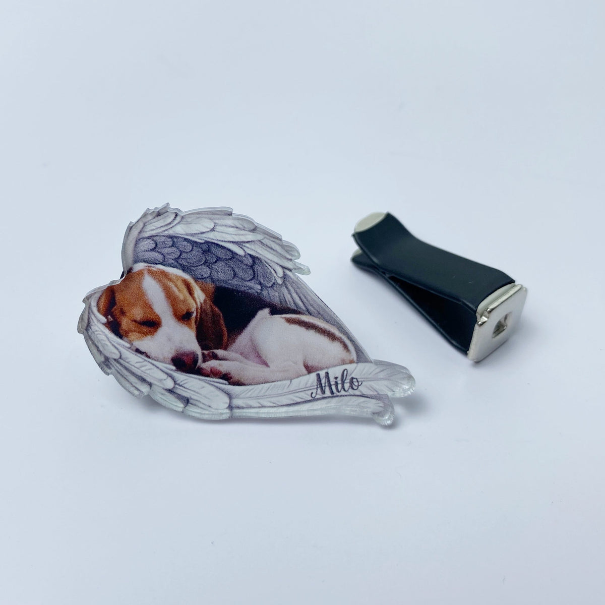 Custom Pet's Photo Angel Wings Pet Memorial Car Vent Clip