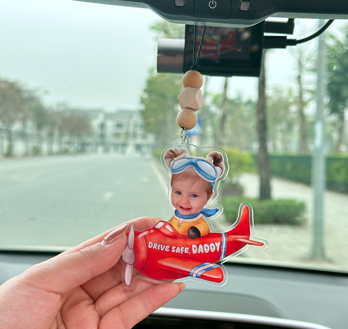 Custom Dog Pilot Baby Pilot Photo Car Ornament - Custom Dog Baby Plane Car Charm, Car Hanger