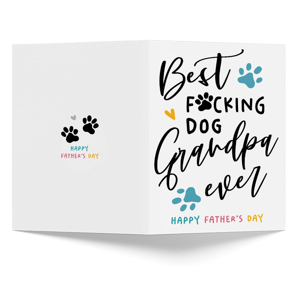 Personalized Dog Grandpa Folded Greeting Card - Best Dog Grandpa Ever - Thank You For Being My Dog Grandpa