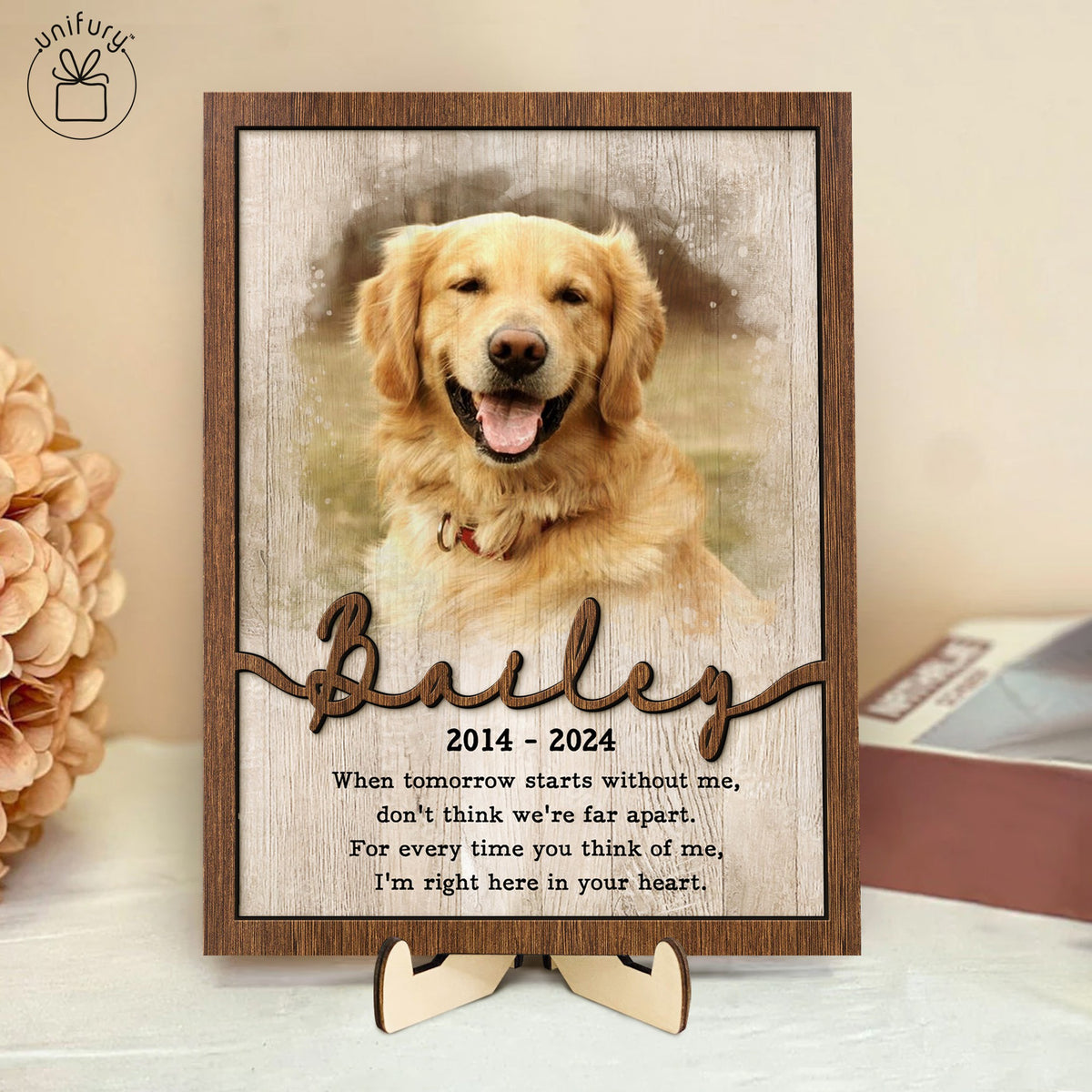 I'm Right Here In Your Heart Pet Memorial Wooden Sign - Personalized Pet Memorial Gift