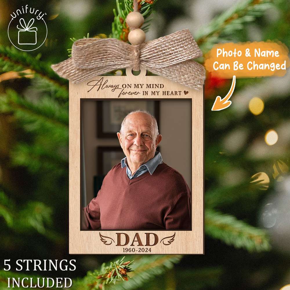 Always On My Mind Memorial Wooden Ornament