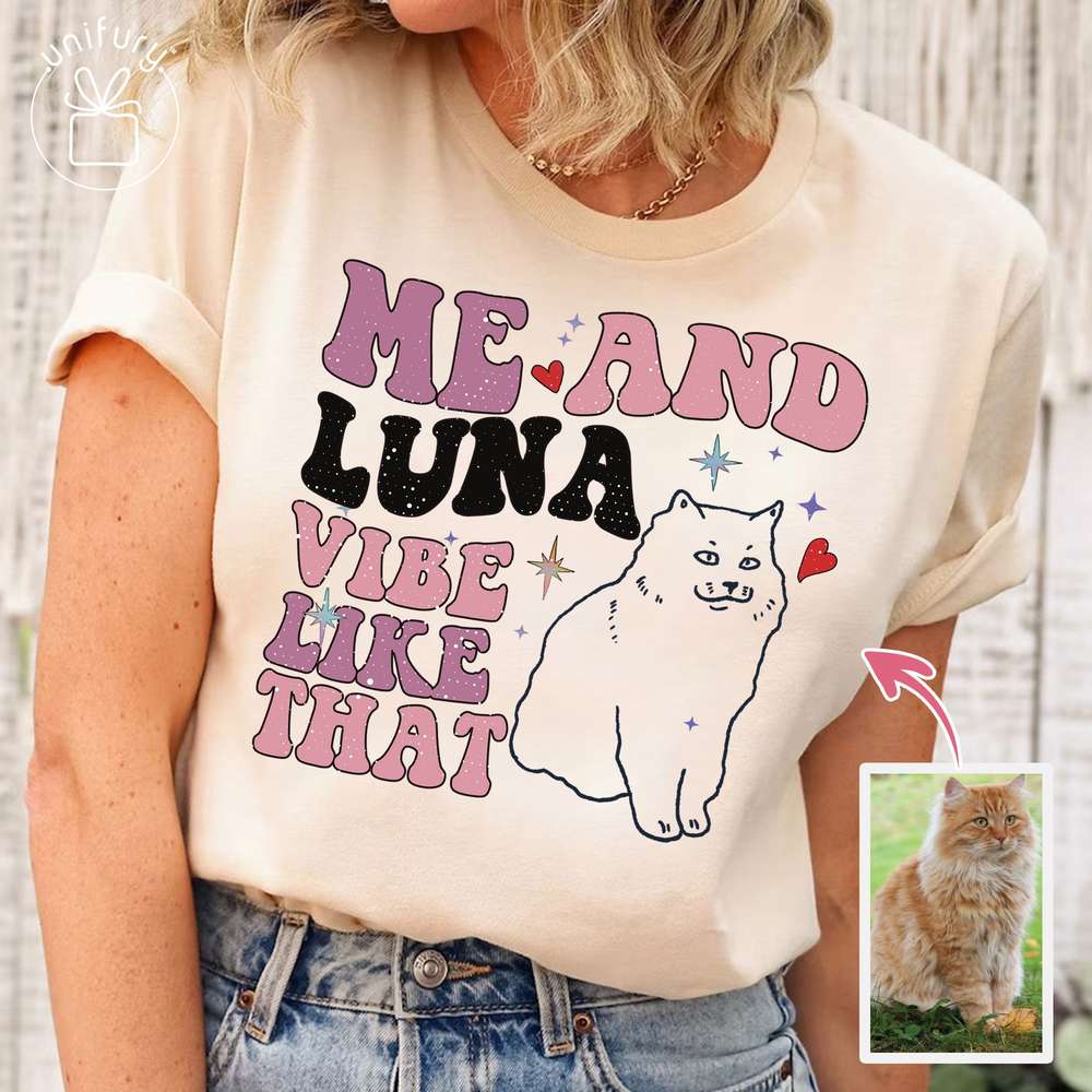 Vibe Like That Ugly Art Line T-shirt For Cat Lovers