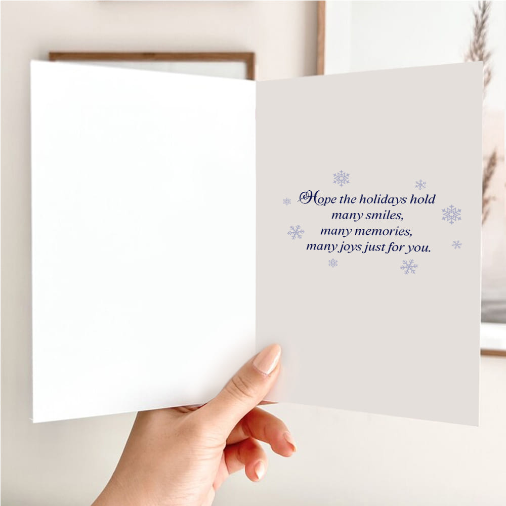 Moonlight Santa Sleigh Happy Holidays Folded Card