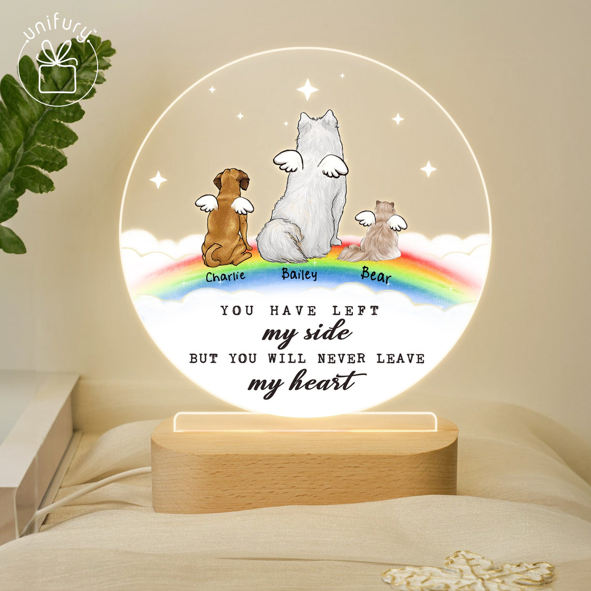 Rainbow Bridge Memorial Gifts LED Night Light For Dog Cat Lovers