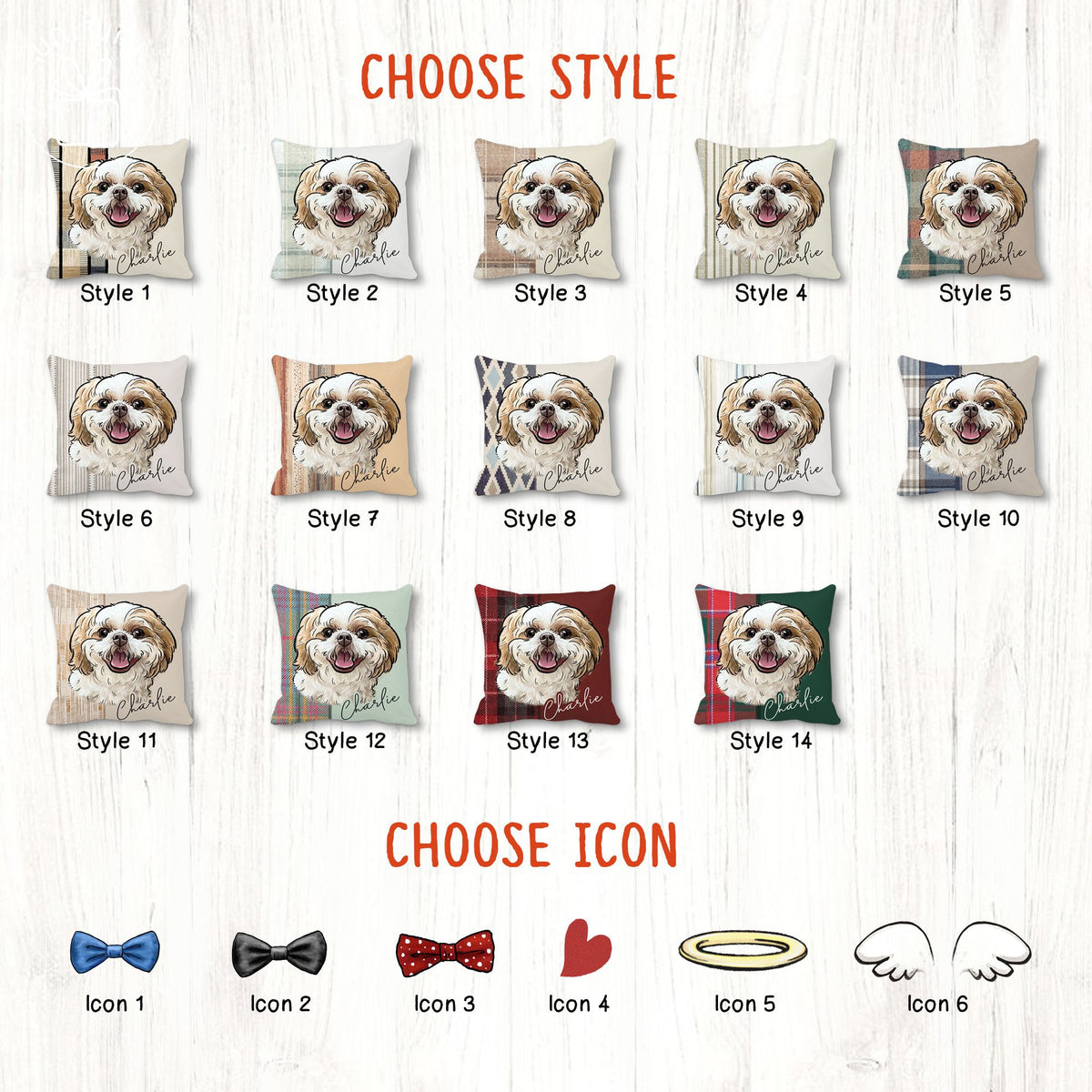 Watercolor Hand-drawing Pet Face Throw Pillow Style 2