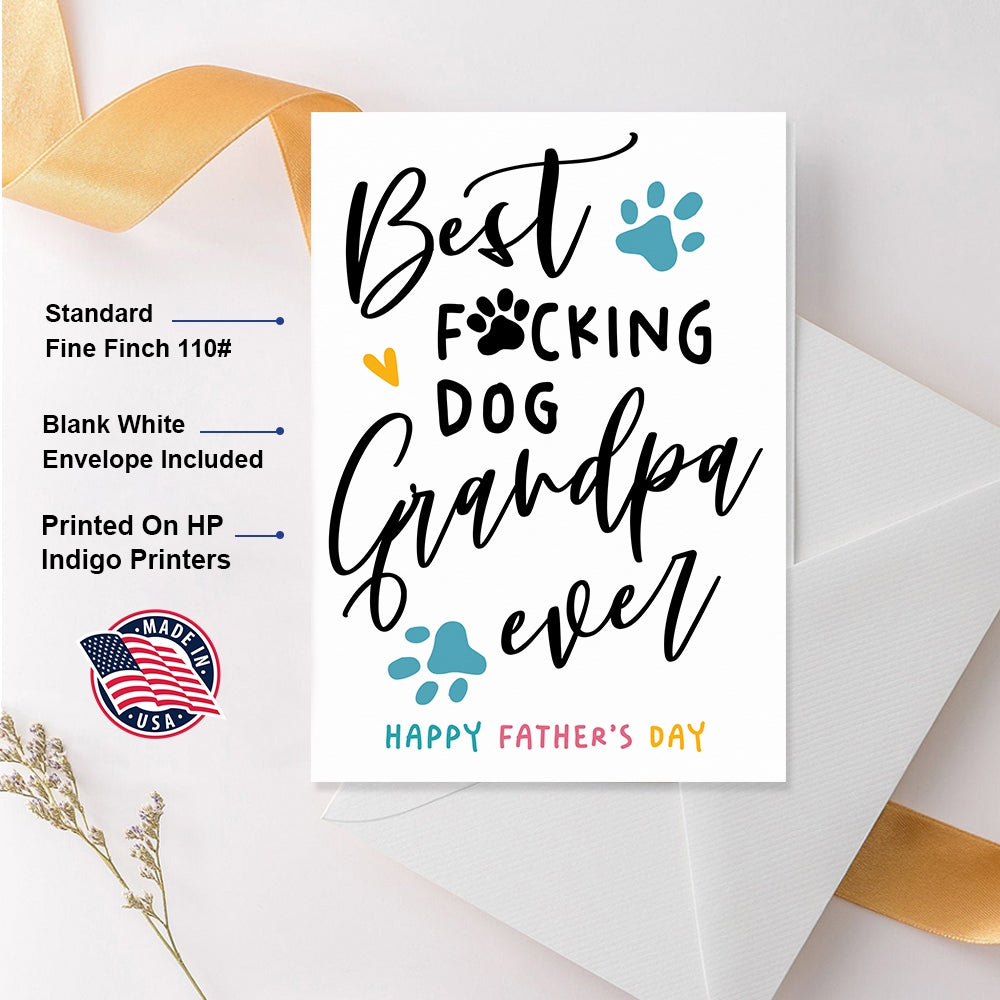 Personalized Dog Grandpa Folded Greeting Card - Best Dog Grandpa Ever - Thank You For Being My Dog Grandpa