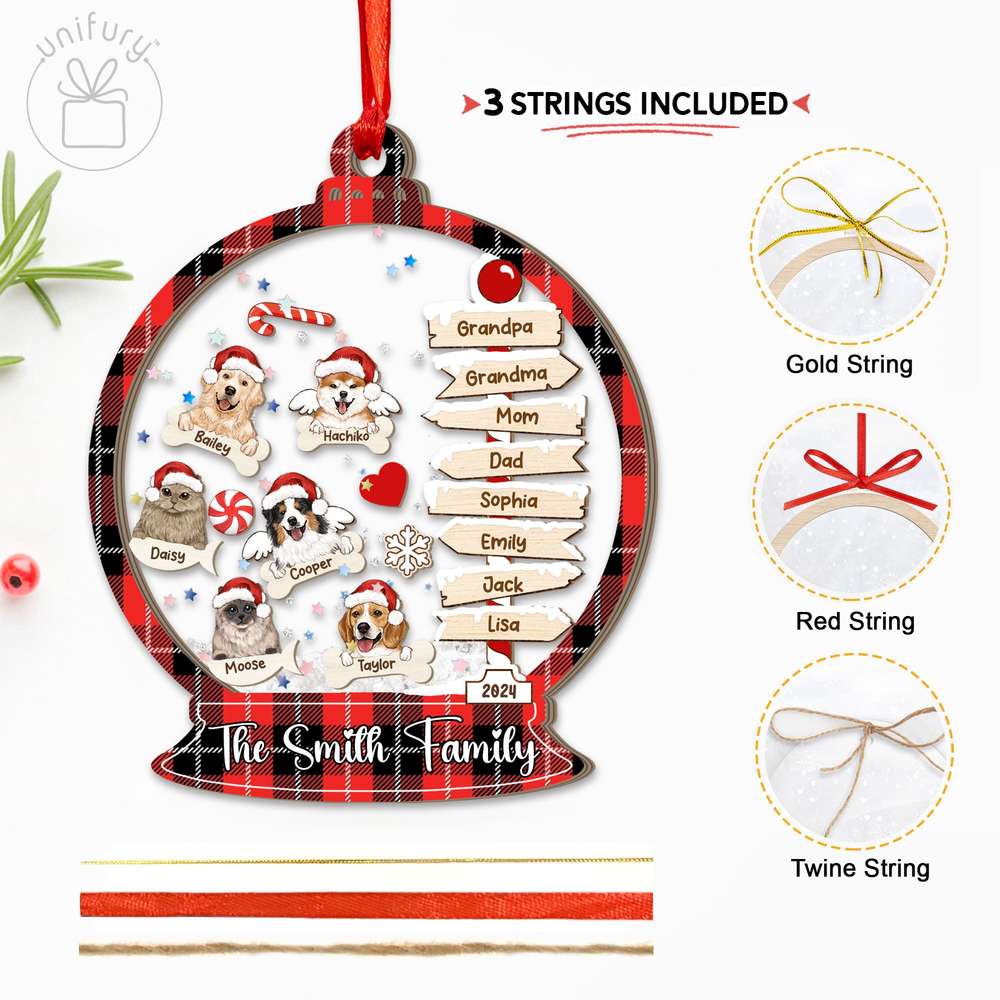 Personalized Family North Pole 4D Shaker Ornament