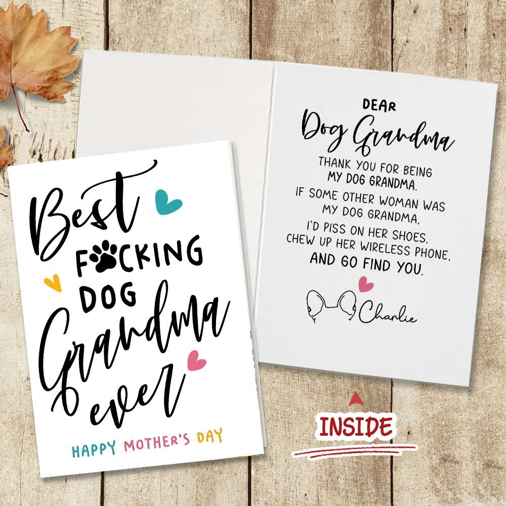 Thank You For Being My Dog Grandma Folded Greeting Card