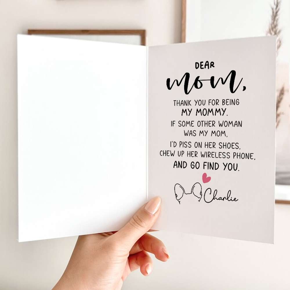 Thank You For Being My Mommy Folded Greeting Card