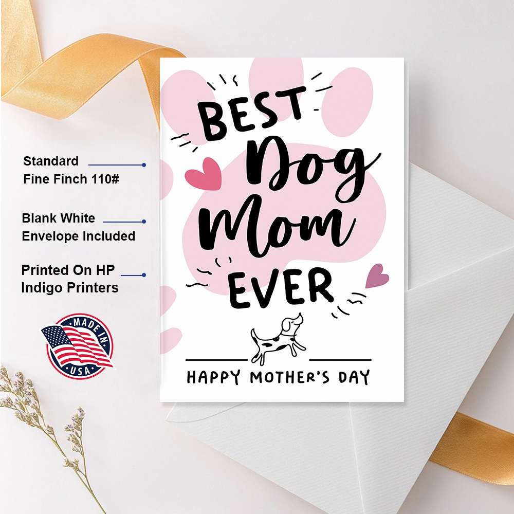 Very Special And Beautiful Folded Greeting Card Gift For Dog Mom