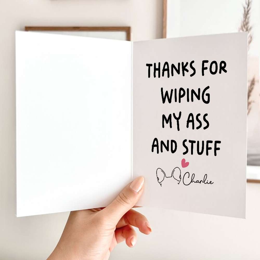 Heart Style Best Dog Mom Ever Folded Greeting Card