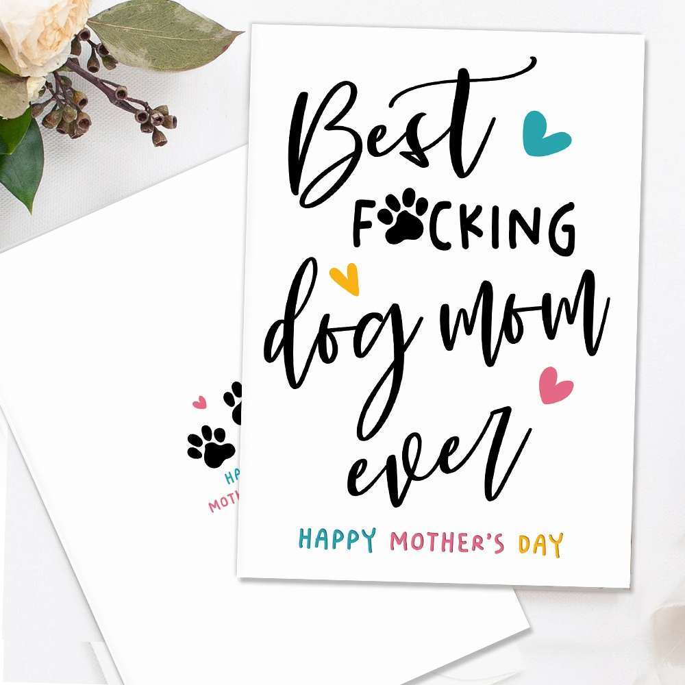 Paw Style Best Dog Mom Ever Folded Greeting Card