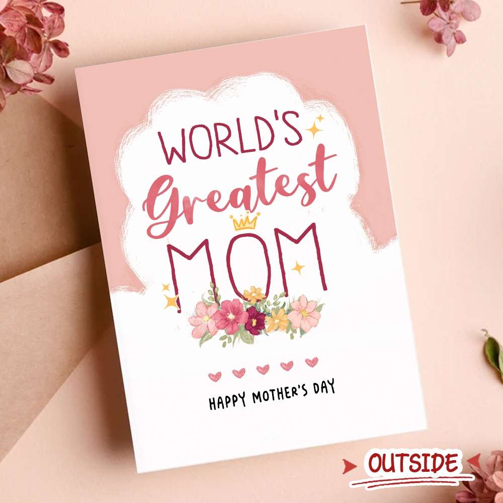 Lucky To Have You As My Mom Folded Greeting Card