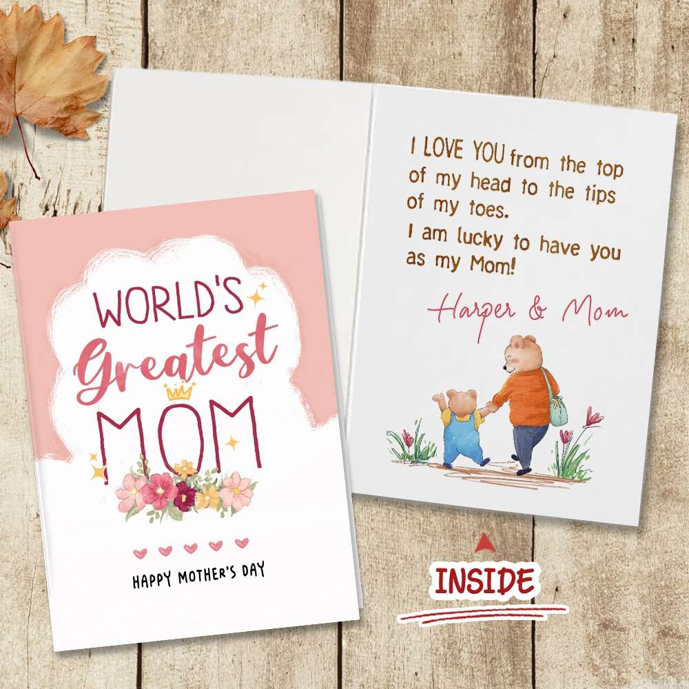 Lucky To Have You As My Mom Folded Greeting Card