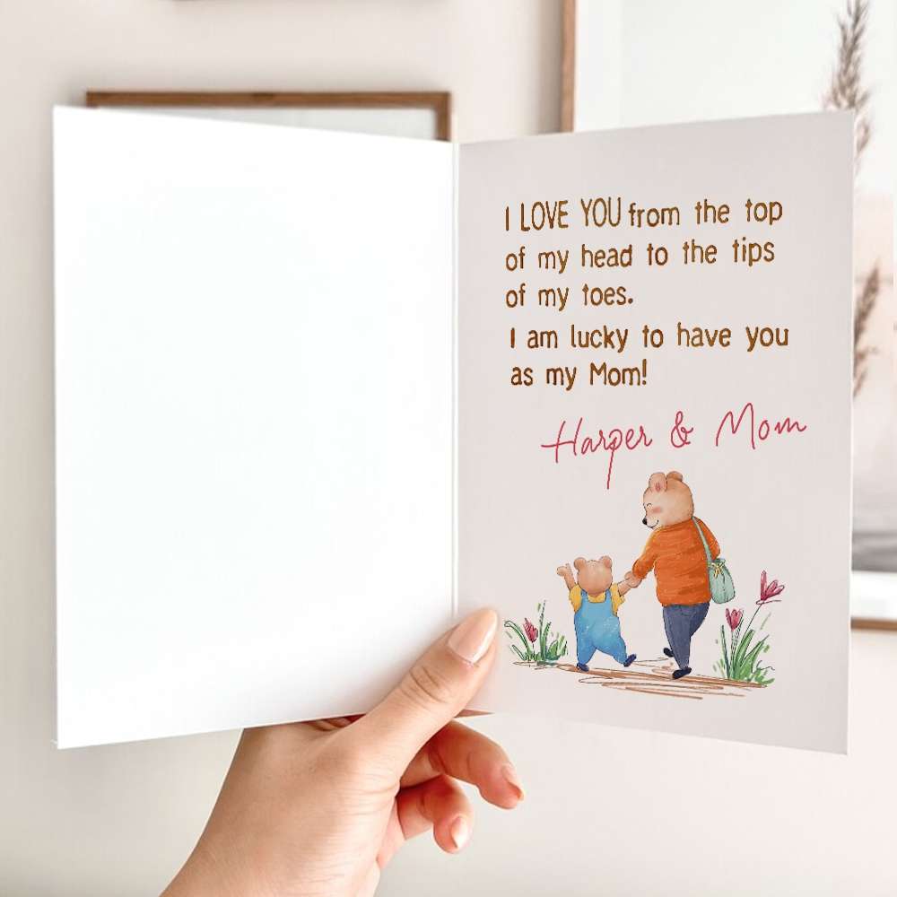 Lucky To Have You As My Mom Folded Greeting Card