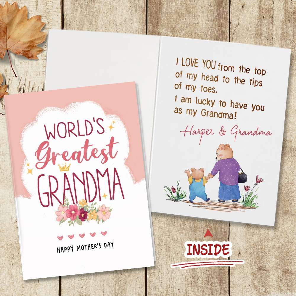 Lucky To Have You As My Grandma Folded Greeting Card