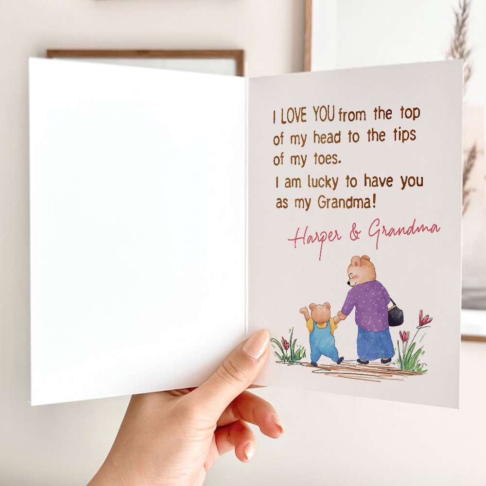 Lucky To Have You As My Grandma Folded Greeting Card