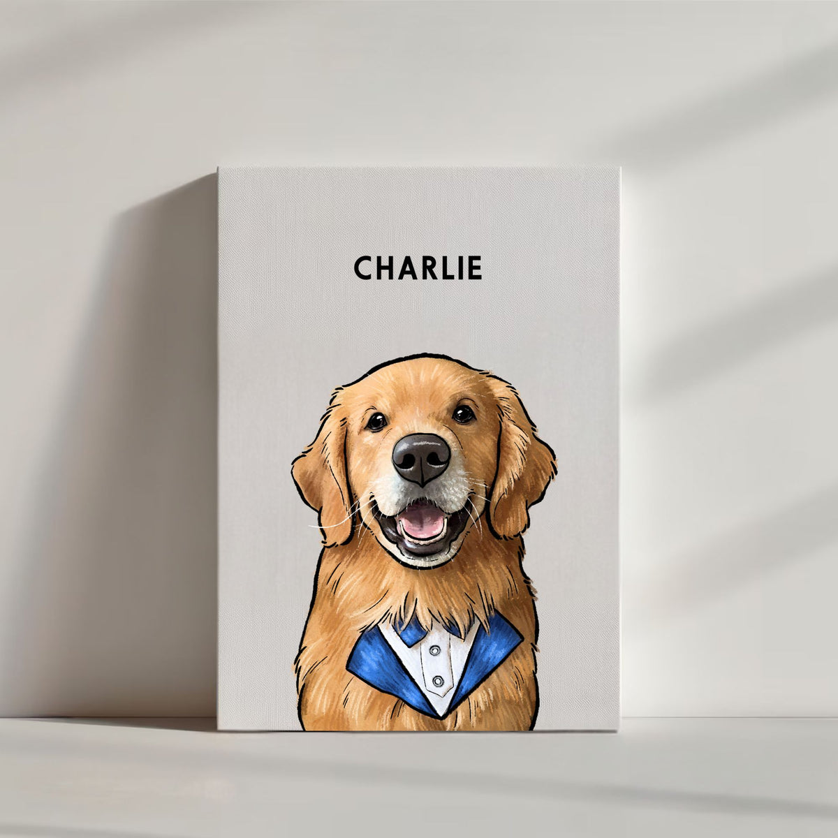 Custom Pet Portrait Canvas Print - Gifts For Dog Mom, Dad, Dog Cat Lovers - 1 Pet
