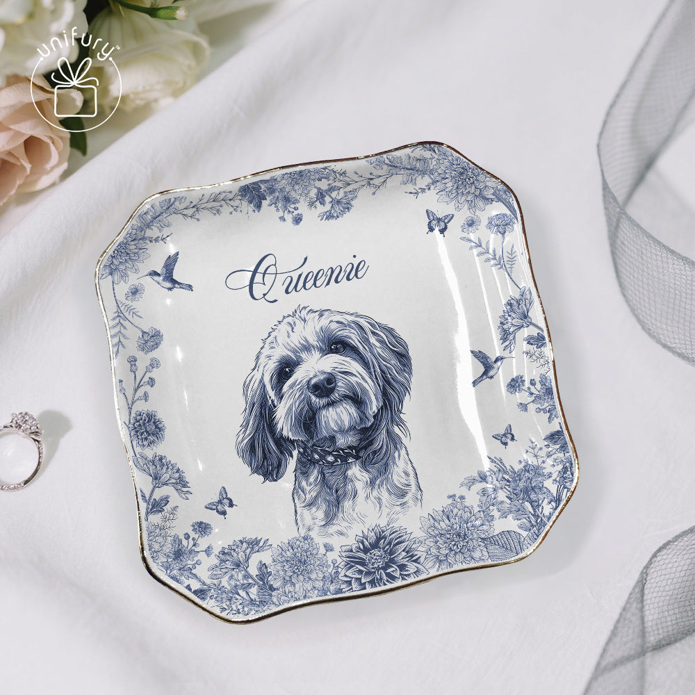 Custom Photo Ceramic Ring Dish - Personalized Photo Jewelry Dish - Gifts For Dog Cat Lovers