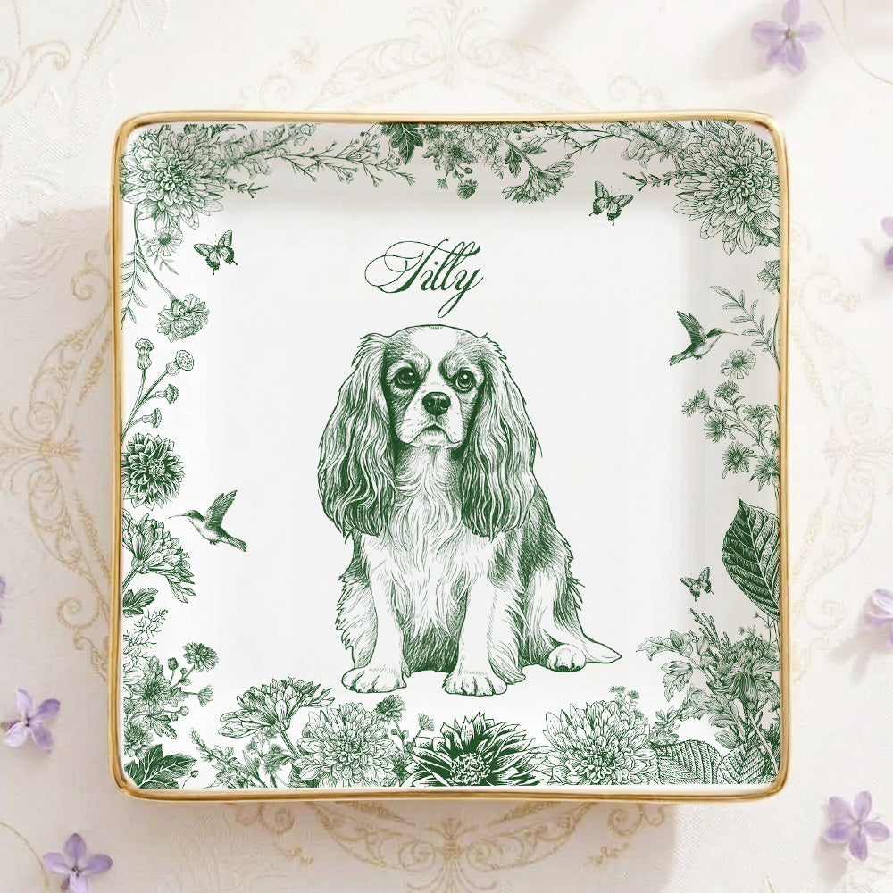 Custom Photo Ceramic Ring Dish - Personalized Photo Jewelry Dish - Gifts For Dog Cat Lovers