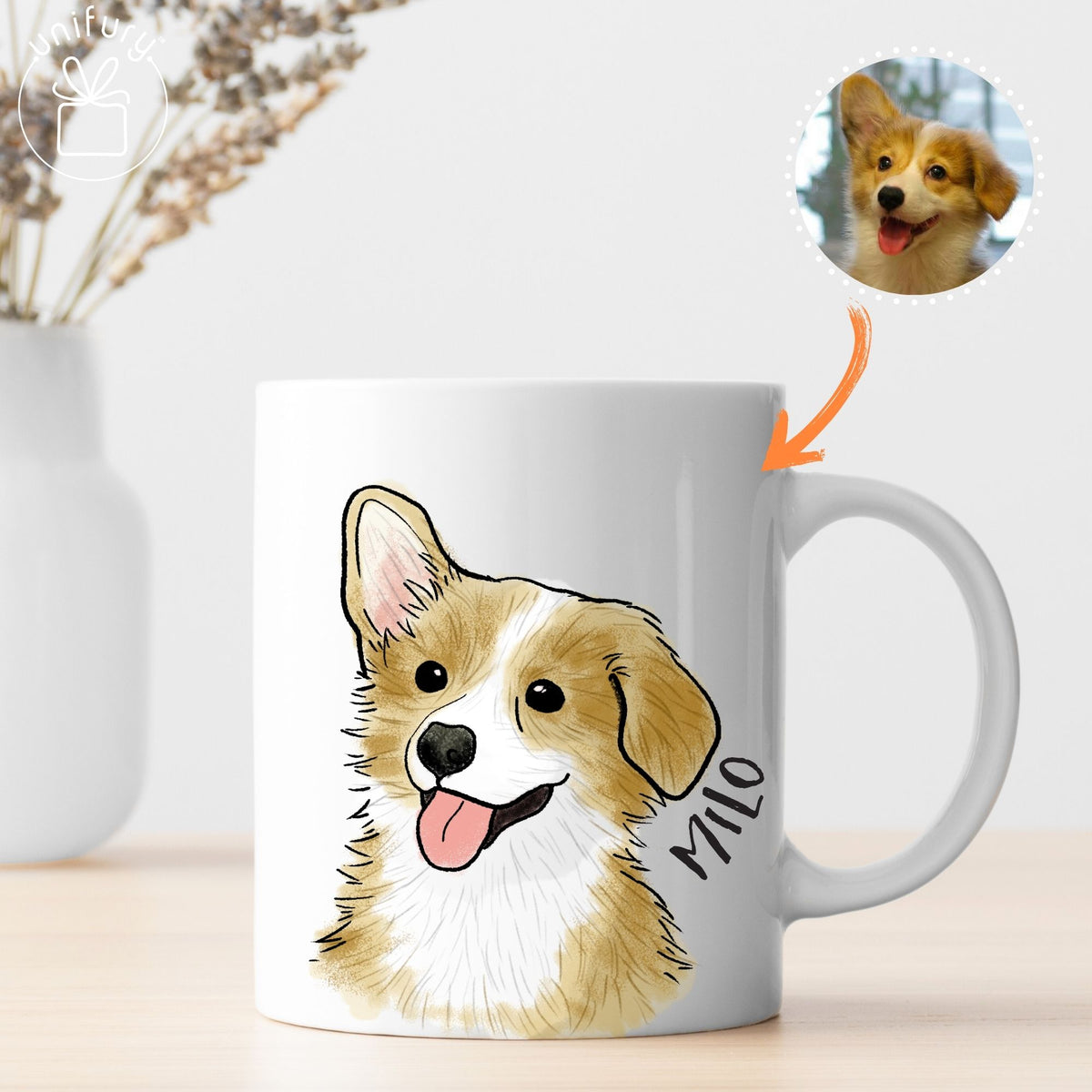 Custom Pet Portrait Photo Edge-to-Edge Mug For Dog Lovers
