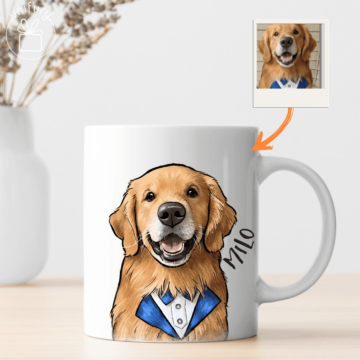 Custom Pet Portrait Photo Edge-to-Edge Mug For Dog Lovers