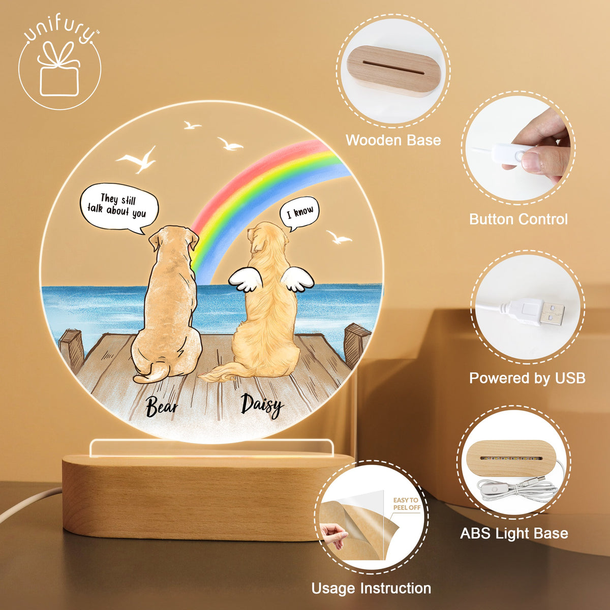 They Still Talk About You Memorial LED Night Light, Gifts For Dog Lovers