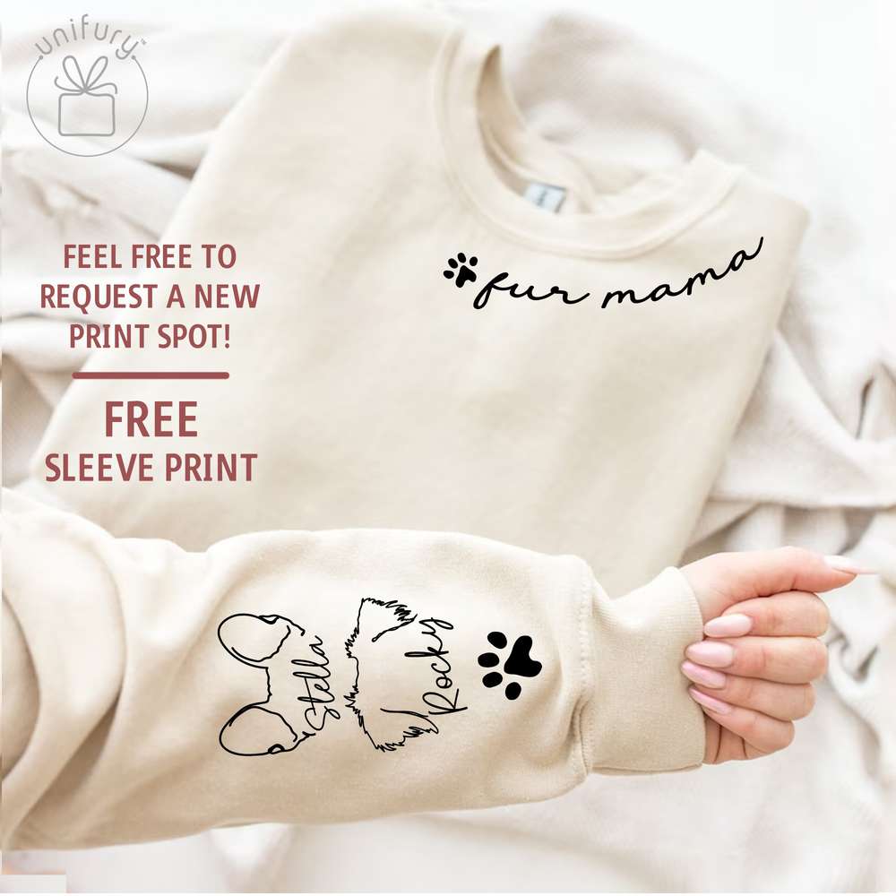 Fur Mama Sleeve Printed Art Standard Sweatshirt
