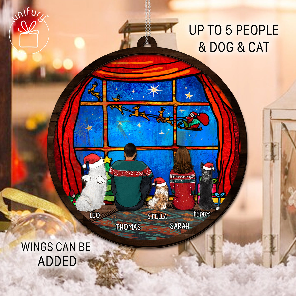Christmas Suncatcher Ornament Gifts, Personalized Christmas Gifts For Dog Cat Lovers
