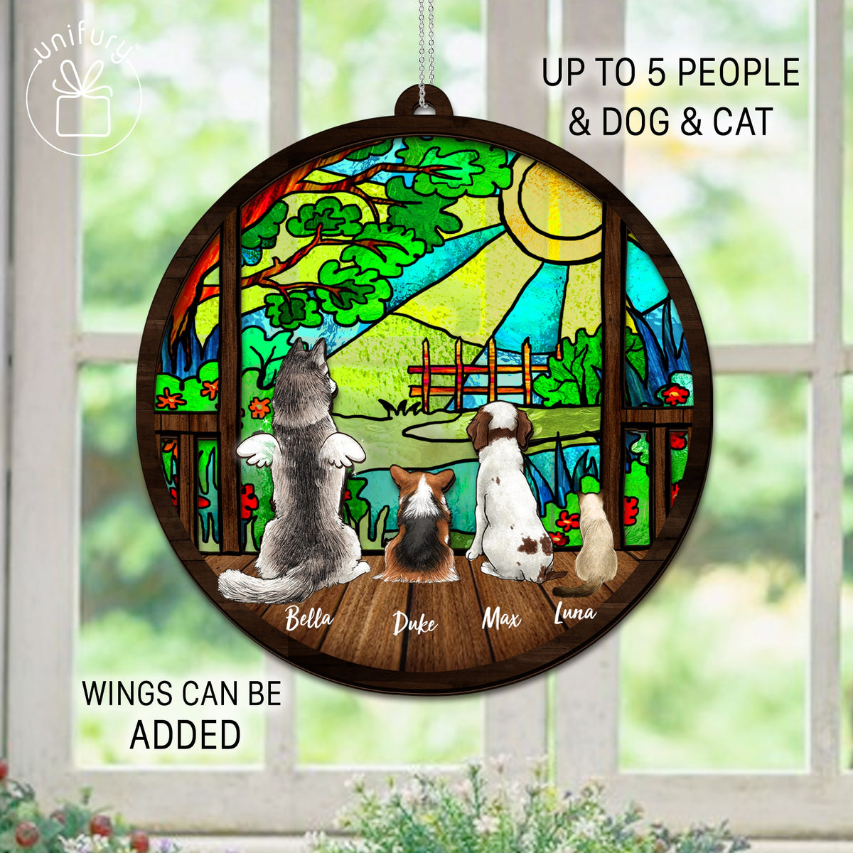 Garden Suncatcher Ornament Gifts, Personalized Christmas Gifts For Dog Cat Lovers, Dog Mom, Dog Dad