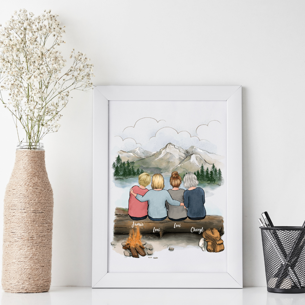 Printable Digital File - Personalized best friend birthday gifts - Hiking - Digital PNG Download