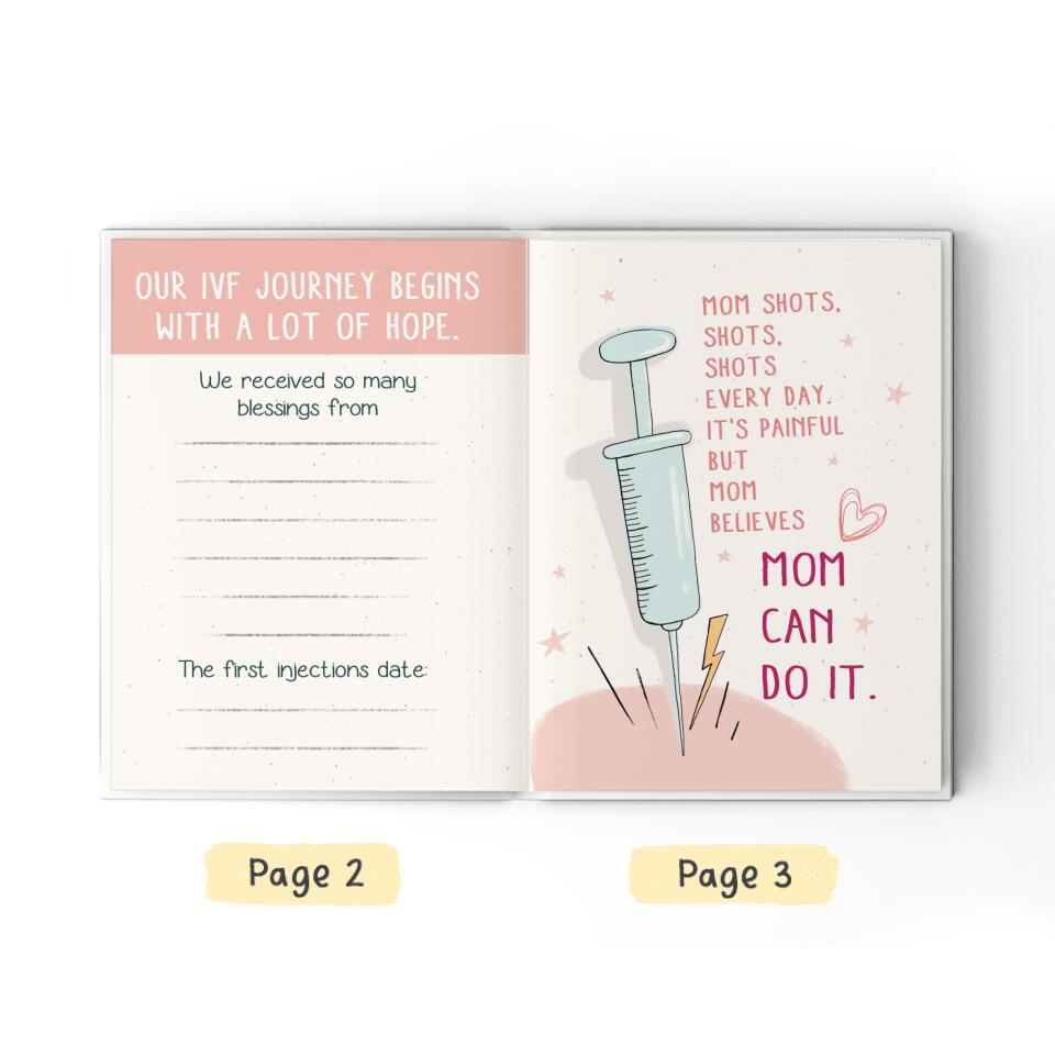 The IVF Journal Hardcover Book With Fill-In-The-Blank And Paste Photo - Personalized IVF Gifts For Women