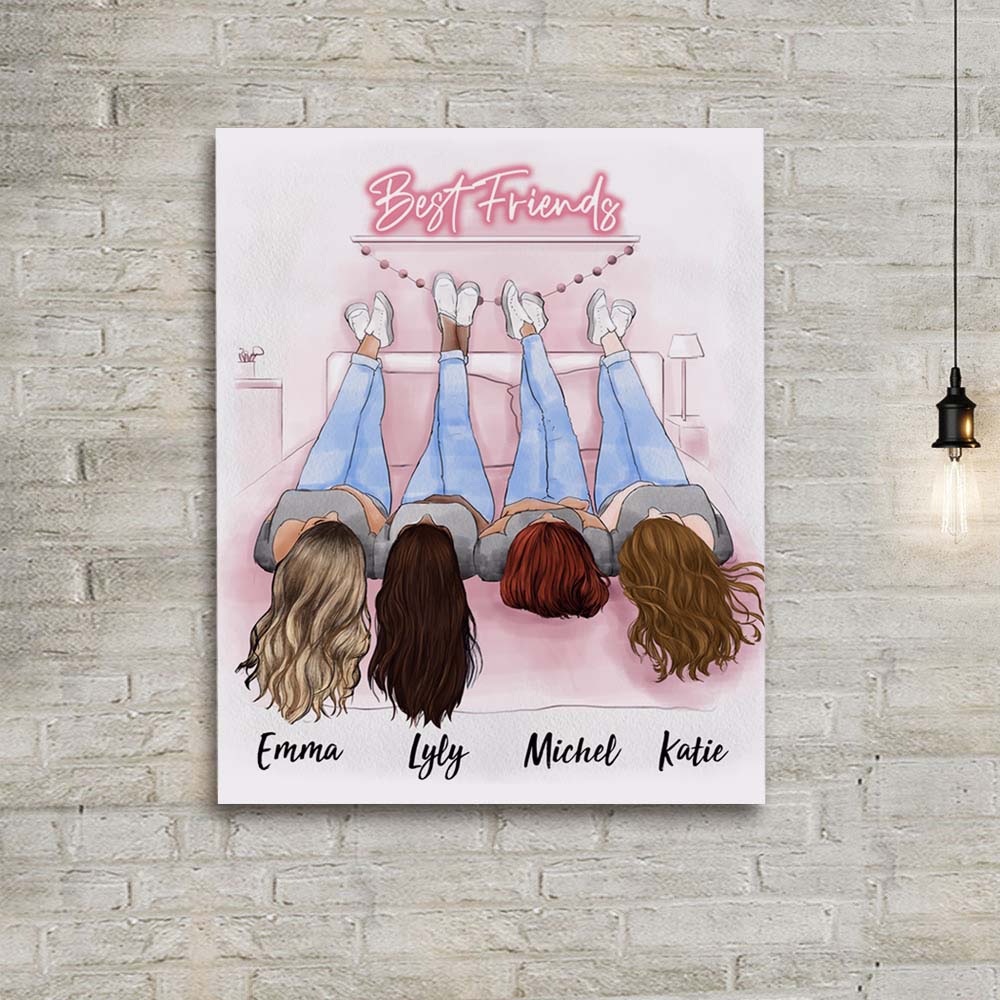 Personalized canvas print wall art birthday gifts for best friends - BFF