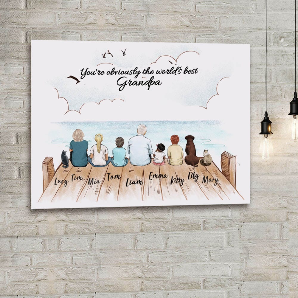 custom canvas print gift for grandpa - You're obviously the world's best grandpa