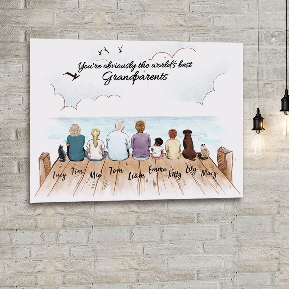 custom canvas print gift for grandparents - You're obviously the world's best grandparents