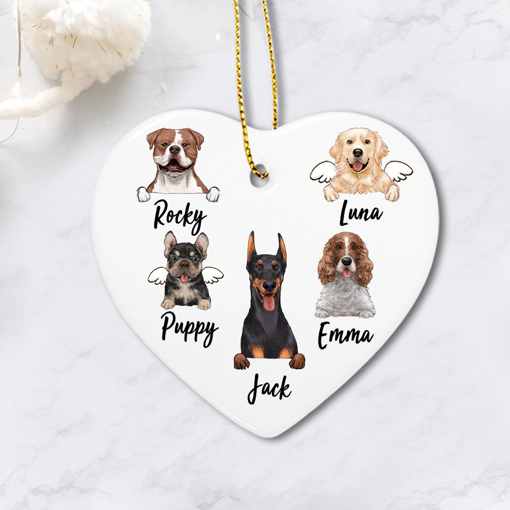 Personalized dog Christmas Ceramic Ornament gifts for dog lovers (PRINTED ON BOTH SIDES)