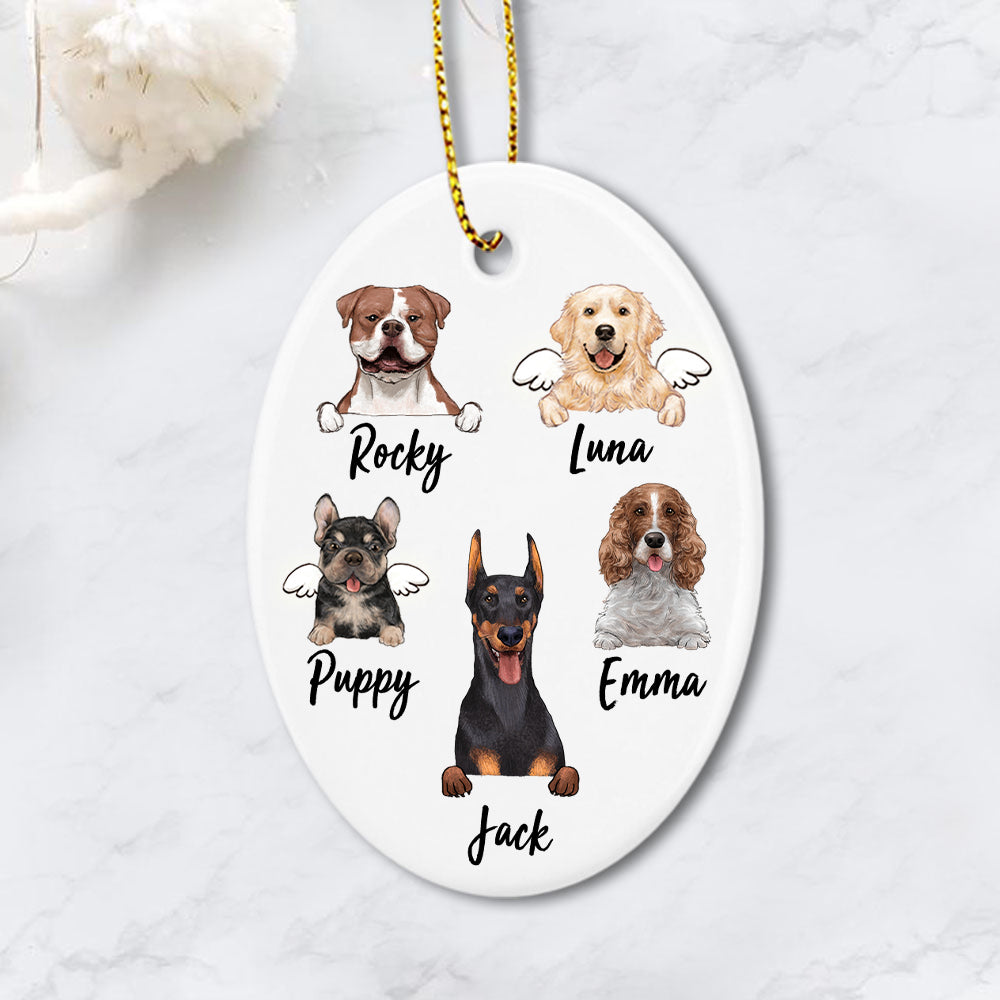 Personalized dog Christmas Ceramic Ornament gifts for dog lovers (PRINTED ON BOTH SIDES)
