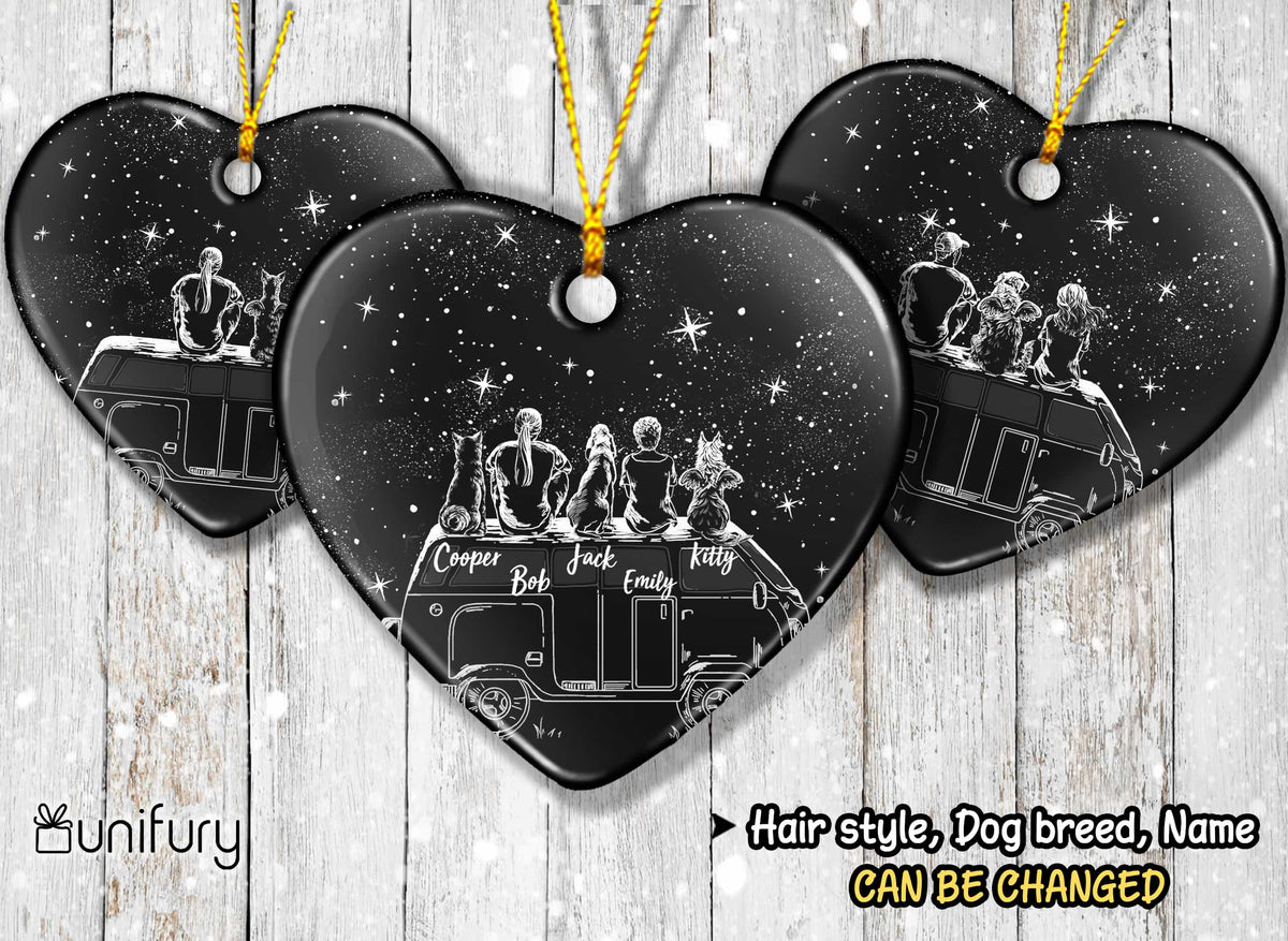 Personalized dog Christmas Ceramic Ornament gifts for dog lovers  - heart